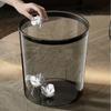 Papelera de Lujo Ligero Estilo Ins para Sala de Estar, Hogar, Dormitorio de Estudiante, Habitación Creativa, Escritorio de Cocina, Almacenamiento, Cesta de Papel Transparente
