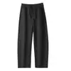 Pantalones deportivos casuales de corte curvo para hombre, ajuste holgado, caída, versátiles, para el día a día y el deporte