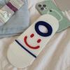 Meias de Barco Femininas Estilo Coreano ins Verão Leves Versáteis Estilo Japonês Fresco Desenho Animado Sorridente Estilo Universitário Silicone Meias Invisíveis