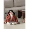 Jaqueta Infantil Acolchoada de Algodão Meninas Acolchoada em Formato de Coração Grossa Quente Macia Casaco de Algodão Roupa Externa Meninas Bebês Patchwork Estilo Coreano Roupa Externa