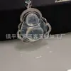 Colgante de Buda de Calcedonia Blanco Hielo Incrustado Plateado de Alta Calidad, Colgante Incrustado de Buda Maitreya de Ágata Natural para Mujer