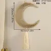 Colgante de manualidad de madera con borla hueca de estrella y luna bohemia, decoración de pared simple para el hogar y el dormitorio al por mayor