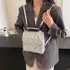 Mochila plateada Moda Femenina Casual Portátil Estilo Coreano Mochila Escolar para Estudiantes Bolso Cuadrado Pequeño Mochila de Viaje Ligera de Alta Gama