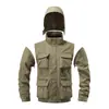 Nueva Llegada para Hombre Chaqueta Cortavientos Exterior Primavera y Otoño Talla Grande Holgada Casual Multibolsillos Chaqueta de Trabajo