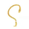 Brinco de orelha de cobra trançado tridimensional único, clipe de orelha em formato de píton banhado a ouro, acessório de moda estilo escuro