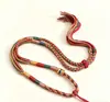 Xizang Tanka Tecido à Mão Cordão de Cera de Abelha Pingente Marca Buda Corda de Corrente Fio de Algodão Wenwan Dzi Colar Corda Étnica