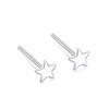 Aretes Ruyi S999 de Plata Pura para Mujer, Aretes Simples, Pequeños y Delicados, Aretes de Tuerca Estilo Bosque, Cuidado de las Orejas, Pasadores Antiatascamiento de Estrella y Luna