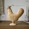 Material de Pintura DIY Embryón de Madera para Comestibles Adornos de Animales Lindos Decoración de Escritorio para el Hogar Embryón Blanco Embryón Rugoso Original