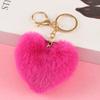 Llavero de peluche con forma de corazón de 8 cm, diseño de corazón de melocotón, para coche, accesorio creativo para llaves de pareja