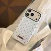 Capa para Celular iPhone 17Pm de Cachorro com Bolinhas Azul Leite Maçã Adequada para 16 Película 15 Fosca Rígida 18 Suporte Magnético