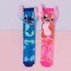 Meias femininas até o joelho e na panturrilha, meias decorativas de alta elasticidade para meninas, meias finas de comprimento médio para meninas jovens