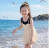 Tecido de Poliéster Roupa de Banho Infantil Moda Meninas Princesa Fofa Confortável Roupa de Banho para Crianças de Meia-idade e Grandes Roupa de Banho de Verão para Praia