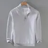 Suéter de punto con media cremallera para hombre, otoño e invierno, nueva tendencia de moda, top casual de manga larga de alta gama, versátil