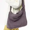Bolsa de Lona de Gran Capacidad para Mujer, Bolso de Hombro Casual Simple Estilo Workwear, Bolso Cruzado Versátil de Color Sólido Retro Japonés, Transfronterizo