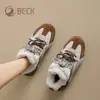 Zapatos de Mujer Gongyang 2026 Otoño/Invierno Versátiles Forrados de Felpa Engrosados Piel Genuina Cálidas Botas de Nieve Zapatos Deportivos Casuales para Mujer