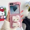 Funda plegable de felpa para Samsung ZFlip6 con diseño de gato Zflip5, resistente a caídas y con todo incluido para Zflip4