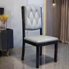 Silla de Comedor Nórdica de Madera Maciza para Uso Doméstico, Silla Moderna Simple Tapizada Suave de Lujo Ligero con Respaldo, Adecuada para Mesas de Comedor de Hotel y Restaurante