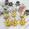 Aleación Estéreo Micro-Pavimentado Circonita Corona Joyería Accesorios DIY Cadena de Teléfono Móvil con Cuentas Llavero Wenwan Accesorios de Maíz
