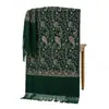 Bufanda Floral Bordada Pequeña de Anacardo con Hilo Dorado Chal de Imitación Cachemir Estilo Étnico Capa de Viaje Abrigo Cálido para Mujer 450g