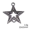22X21Mm 1.6g Conector Estrela Prata Antiga Acessórios de Joias Europeus e Americanos Materiais DIY