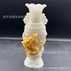 Jarrón Adorno de Dragón de Piedra Luminosa con Acentos Dorados, Venta al por Mayor desde Fábrica de Origen, Colección de Artesanía Decoración Clásica para el Hogar Chino Regalo