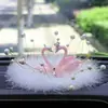 Decorações Criativas Grandes para Carro Cuidadosamente Selecionadas, Enfeites de Carro de Cisne Casal Desenho Animado, Decorações Românticas de Cisne Casal para Carro