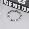 Pulsera Cubana Vikinga de Acero de Titanio para Hombre Estilo Hong Kong Fresca Pulido Hexagonal Hebilla en Forma de U Hip-Hop Simple Fresco Estilo Trendy Elegante