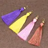 DIY Alta Qualidade Liso Poliéster Melancia Contas Anel de Ferro 8cm Franja Pingente Exquisito Espigão Pendurado Bolsa Chaveiro de Carro