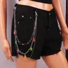 Joyería Transfronteriza Europea y Americana Trendy Chica Dulce Oso de Gominola Transparente de Seis Colores Cadena de Cintura de Tres Capas Cadena para Pantalones