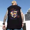 Camiseta sin mangas europea y americana para hombre de verano delgada talla grande holgada baloncesto moderna ins chaleco deportivo para exterior chaleco de manga corta