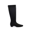 2026 Novo Modelo Versão Couro de Vaca Cor Uva Botas Martin com Aumento de Altura de 6cm~ Bico Quadrado, Forro de Veludo, Zíper Traseiro, Botas Curtas Slim para Mulheres