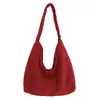 Bolso de Hombro de Lana para Otoño e Invierno para Mujer para Ir al Trabajo Bolso Tote de Gran Capacidad Versátil Retro Bolso Suave para Estudiante Universitario