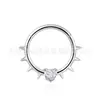 Anillo de Nariz de Titanio F136 Corazón Zirconia Anillo de Nariz Venta Caliente Transfronteriza Joyería de Piercing Corporal Aleación de Titanio G23 Anillo Cerrado