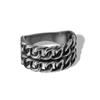 Anillo grande de doble capa, cadena redonda, de acero inoxidable, popular en AliExpress, con hebilla de cadena de ocho palabras y combinable.