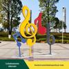 Escultura de aço inoxidável para vista externa da rua pintada esboço escultura de nota musical música ferro modelo de jardim ornamentos de esboço