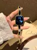 Pulseira de Relógio de Couro com Cravação de Diamante em Forma de Trevo de Quatro Folhas Metal Cobre Adequada para Apple Watch iWatch 12ª Geração 11/10 Ultrase