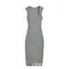 Vestido bodycon de tubo ajustado que revela el busto con amarre para mujer, nuevo estilo de verano 2025, estilo chica picante, color sólido, sin hombros, vestido interior