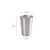 Novo Caneco de Cerveja de Camada Única Amazon Transfronteiriço, Copo de Água de Aço Inoxidável 304, Copo de Borda Enrolada para Bebidas Geladas, Copo de Boca Larga para Beber Diretamente