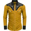 Moda Masculina Transfronteriza Nueva Camisa Estampada Estilo Oeste Americano Camisa Suelta de Manga Larga Estampada
