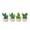 Planta de cactus simulada en maceta musgo micro paisajismo resina adorno pequeño caricatura decoración de escritorio planta en maceta DIY adorno pequeño
