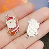 Mezcla 20 Aceite de Goteo Blanco K Muñeco de Nieve Navideño Árbol de Navidad Papá Noel Colgante de Aleación Pulsera DIY Accesorios de Joyería