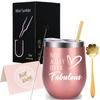 Taza Térmica de 12 oz, Linda Taza de Café de Acero Inoxidable 304, Regalo para Mujeres, Vaso para Hielo de 20 oz, Copa de Vino Tinto, Logo Personalizado