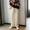 Pantalones Gruesos de Pierna Ancha con Forro de Felpa de Chenilla 2026 para Mujer, Nuevos Pantalones Casuales Holgados de Cintura Alta Rectos con Caída para Otoño/Invierno