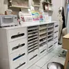 Vitrina de Madera Maciza para Salón de Uñas, Gabinete de Almacenamiento para Esmaltes de Uñas, Gabinete de Almacenamiento para Geles de Uñas, Vitrina de Pie para Salón de Uñas