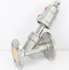 Válvula de Assento Angular Pneumática Flangeada de Aço Inoxidável 304 Resistente a Altas Temperaturas Vapor Tipo Y Fechamento Controlado por Ar Válvula de Assento Angular Flangeada Móvel