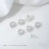 Al por mayor Plata Chapada en Oro de 14K Plata Chapada Circonita Redonda Gota de Agua Porosa Cuentas Sueltas DIY Pulsera Collar Accesorios de Joyería
