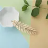 Tiara de Folhas Europeia e Americana Mais Vendida para Noivas, Adorno de Cabeça Dourado Folha de Ouro Barroco, Pulseira, Brincos, Braçadeira