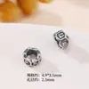 Plata de ley S925 rueda espaciadora de dinero pulsera de plata retro hacer viejo bola hecho a mano accesorios DIY estrella luna