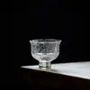 Taza de Vidrio de Borosilicato Alto, Taza de Vidrio con Burbujas, Taza Maestra, Taza de Té de Vidrio, Taza de Degustación Resistente al Calor, Taza de Té de Flores de Lujo Ligero con Pie Alto