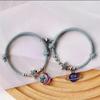 Pulsera de pareja de astronautas hombre y mujer con cuerda de Milán, un par de cuerdas tejidas para mano magnéticas de amor para hombre y mujer, ajustable